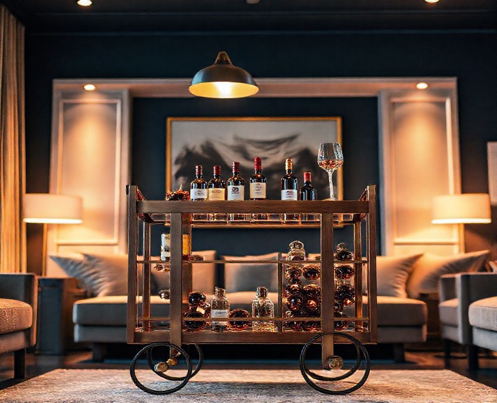 bar cart with wine racks